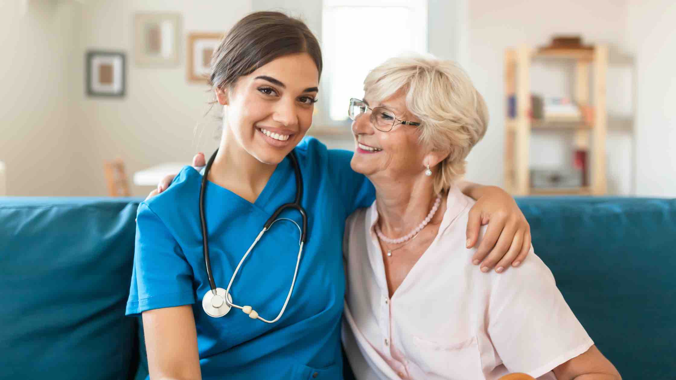 Happy nurse with patient 