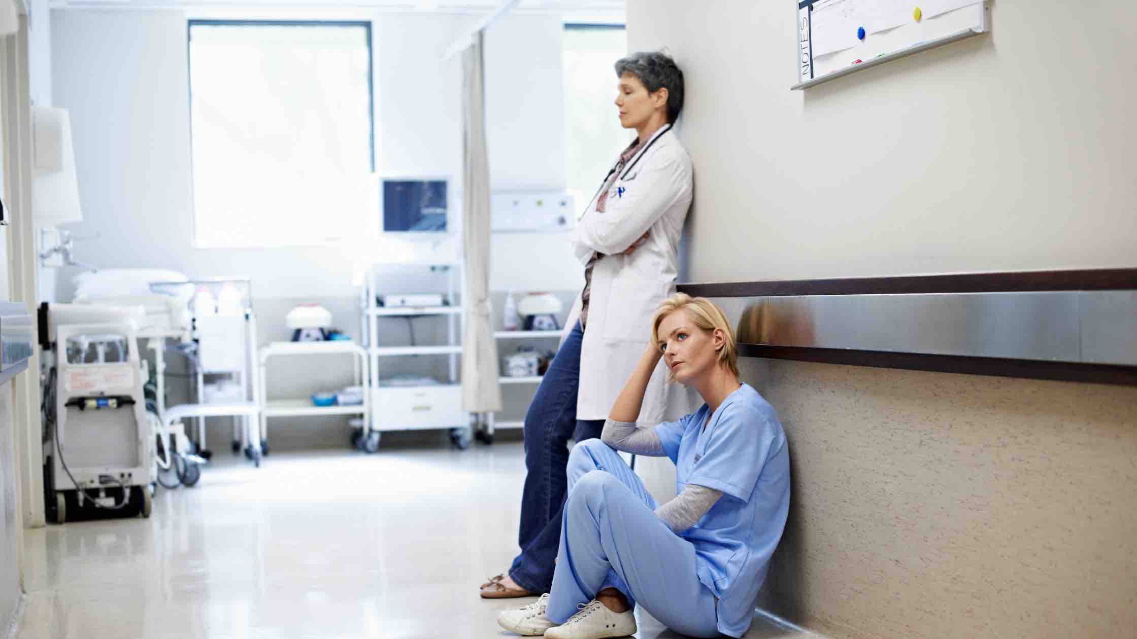 two upset nurses