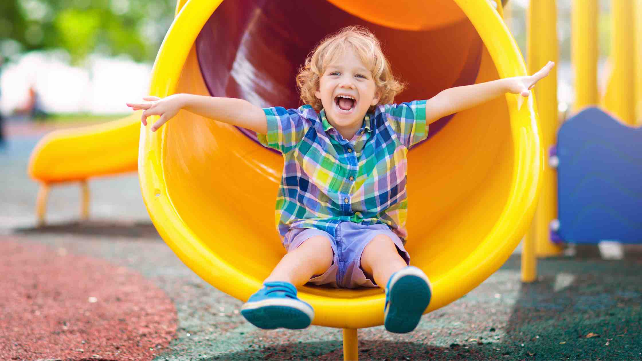 child going down the slide