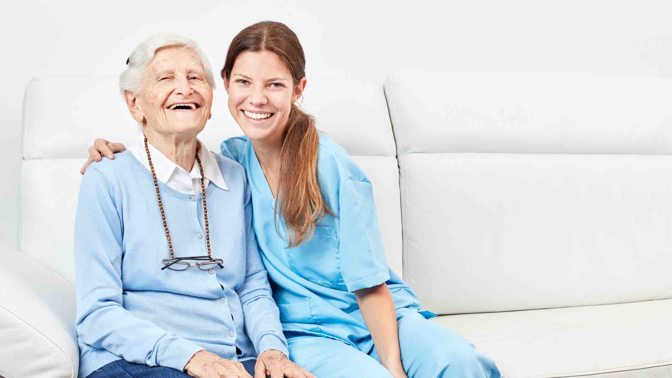 cna smiling with patient 