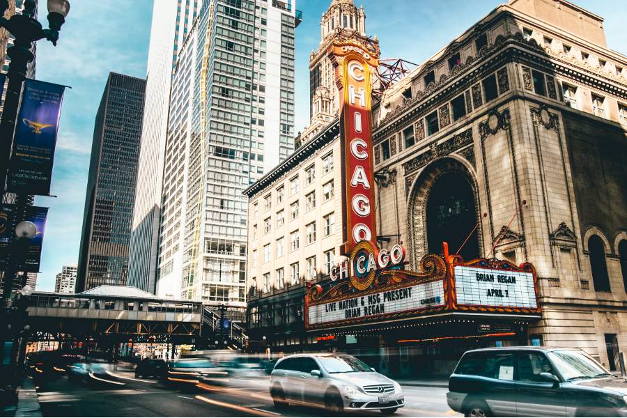 Old downtown Chicago theater