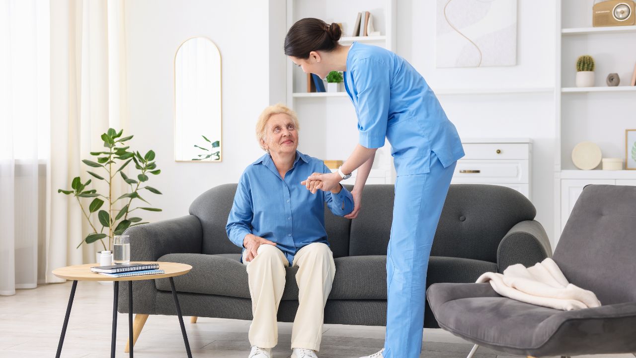 a patient with a nurse
