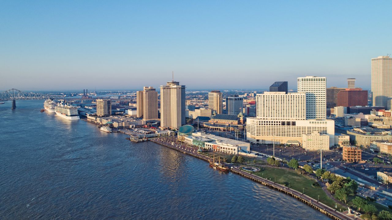 a view of the sea, and buildings around