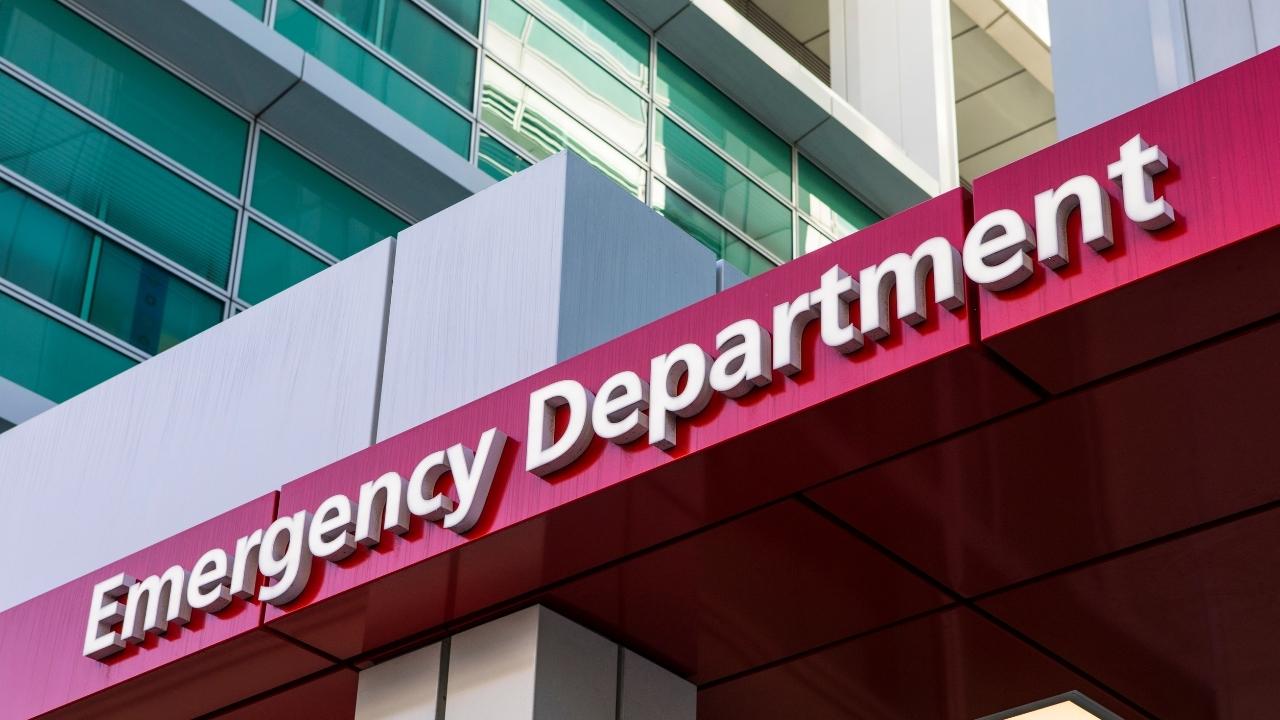 A sign labeling the emergency department at a hospital