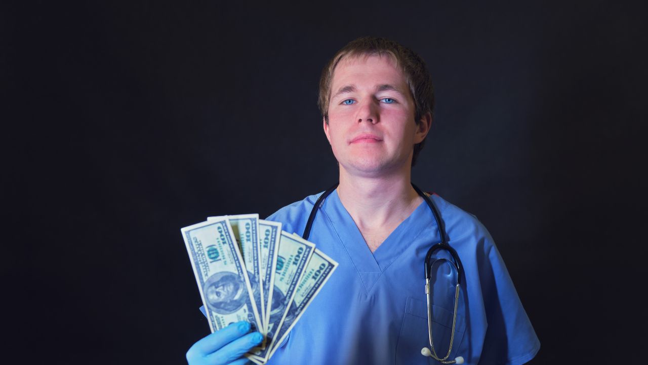a nurse with money