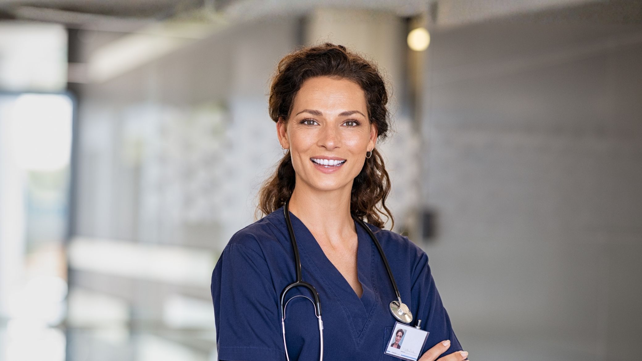 picture of a nurse with her credential